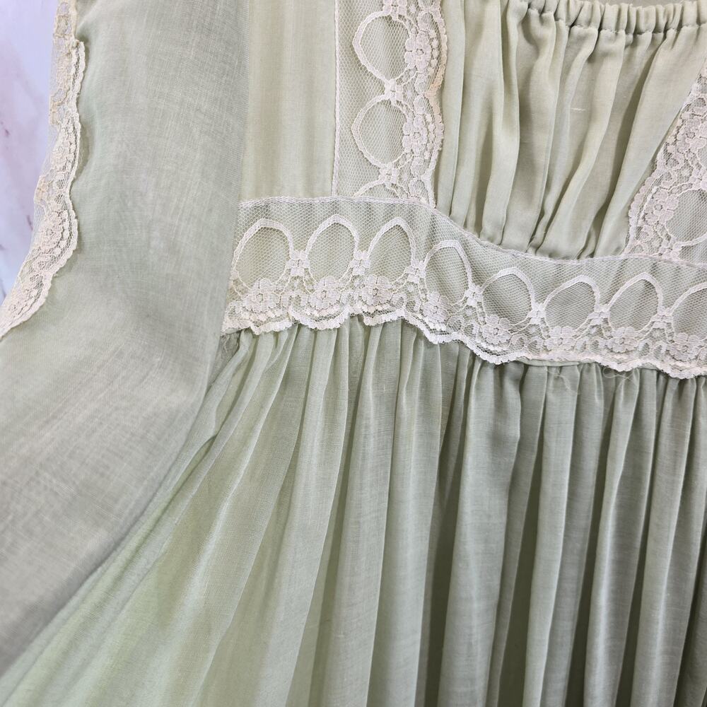 Vintage Peasant Dress Women XS Green Prairie Cottagecore Jessica Gunne Sax - Picture 14 of 16